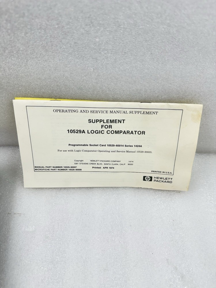 HEWLETT-PACKARD HP 10529A LOGIC COMPARATOR