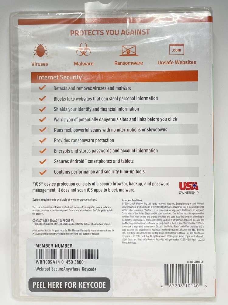 Webroot SecureAnywhere Internet Security Windows 10 ■ 3 Devices ■ BRAND NEW!