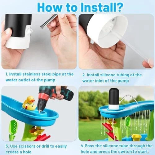 Water Table Pump for Step 2 - Cordless, Portable, Compatible with Most Water Tab