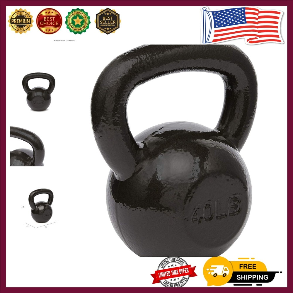 Durable 40-Pound Cast Iron Kettlebell with Textured Grip for Optimal Performance