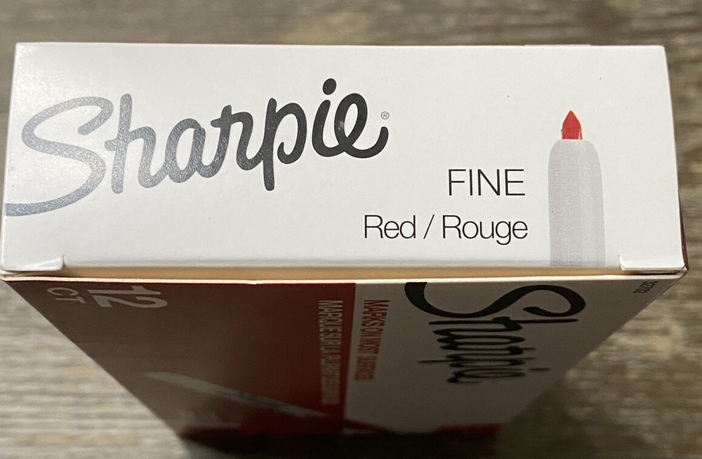 32702 Retractable Permanent Markers, Fine Point, Red, 12 Count