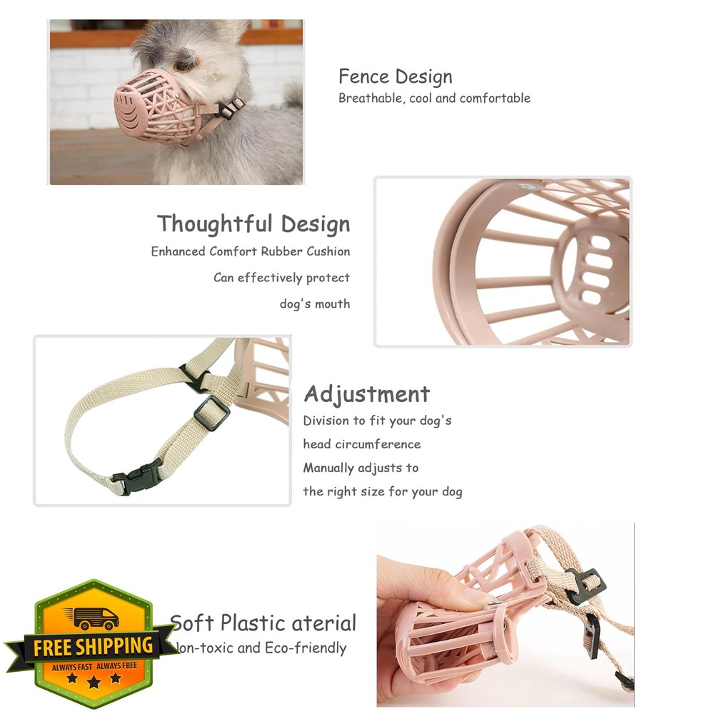 Classic Basket Dog Muzzle Breathable Padded Small Medium Large Brown #S