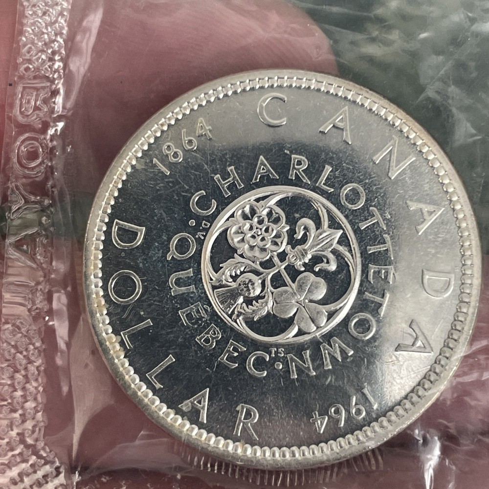 ERROR 1964 Missing Dot Canada Silver $1 Unc-Coin-ORIG Sealed