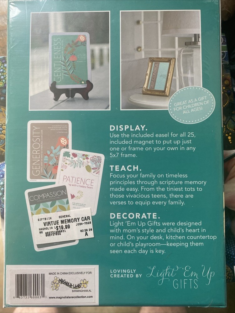 Scripture Memory Cards For Children & Home NEW SEALED Virtue Flash Cards