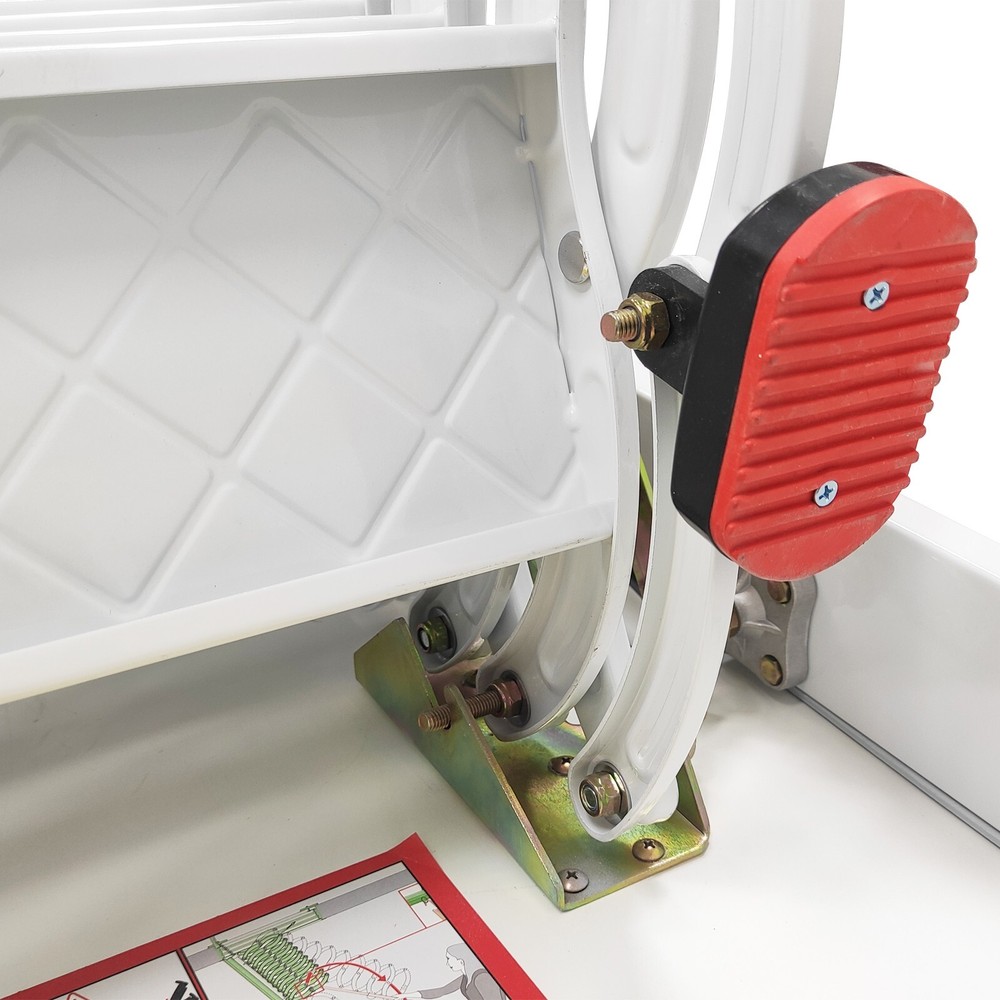 9.8ft Hidden Telescopic Folding Ladder White Attic Pull Down Ceiling stairs