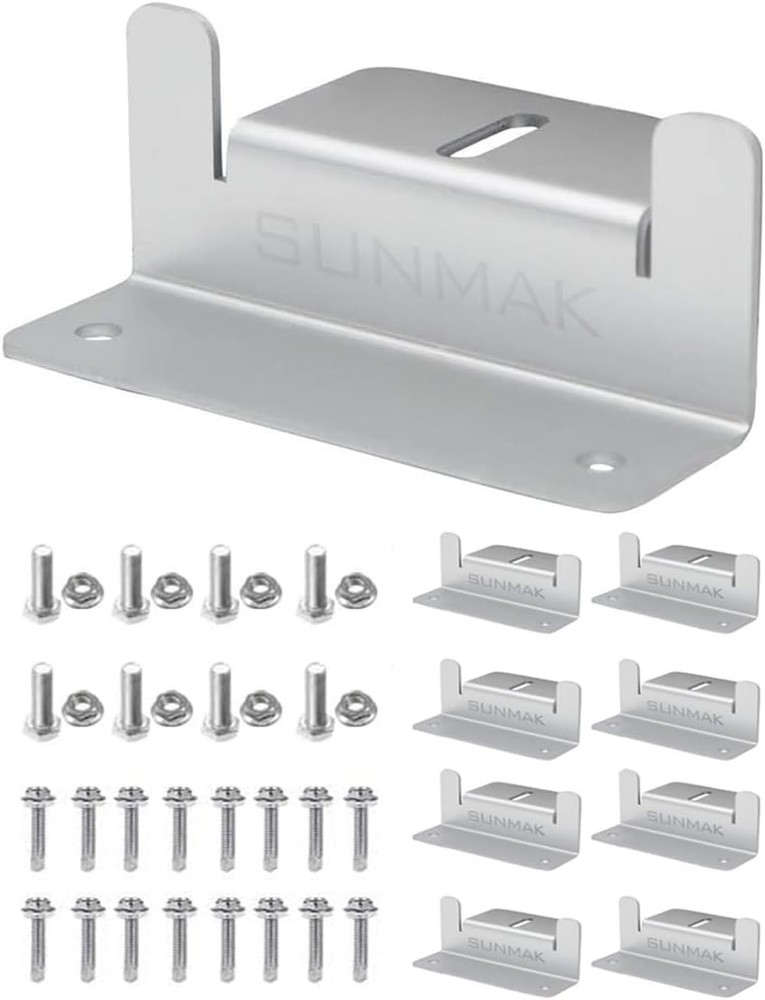 8 units per set Solar Panel Mounting Z Brackets Lightweight Anodized Silver