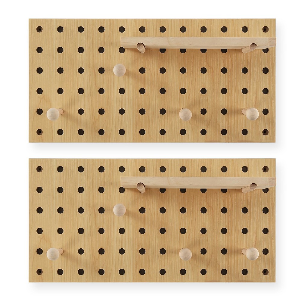Wood Pegboard Modular Display Wooden Combination Wall Organizer Storage Hooks