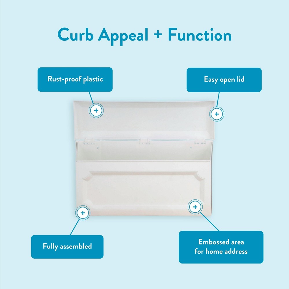 Windsor Plastic Wall Mount Mailbox, WMH00WAM, White, Small Capacity