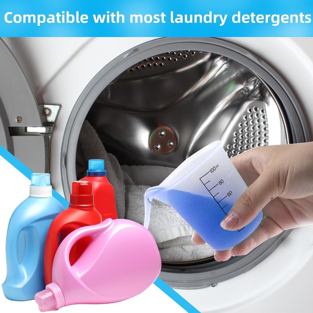 4-Pack Reusable Silicone Measuring Cups 100ml for Laundry, DIY & Crafts