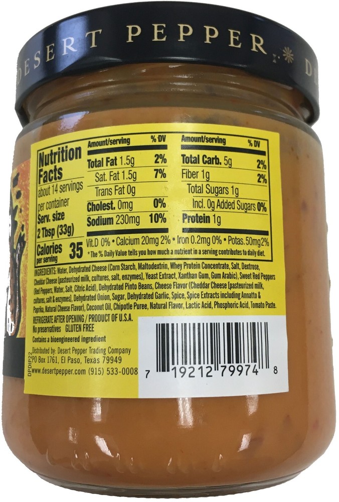 Desert Pepper Bean & Cheese Dip - Medium - 16 oz (Pack of 3)