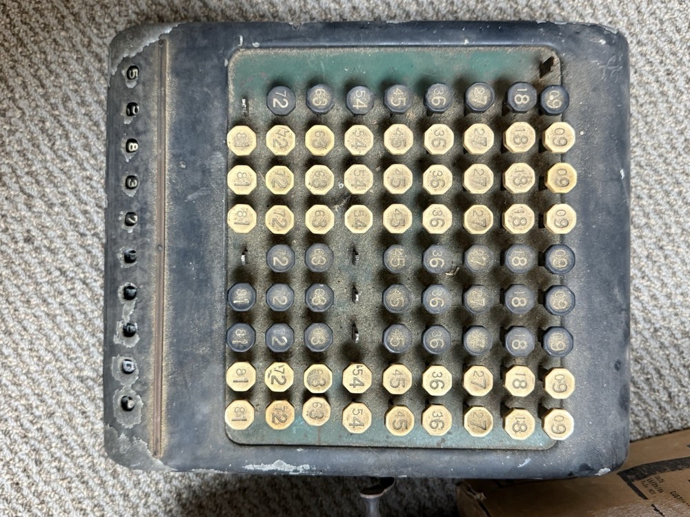 Antique Burroughs Adding Machine Old Calculator With handle
