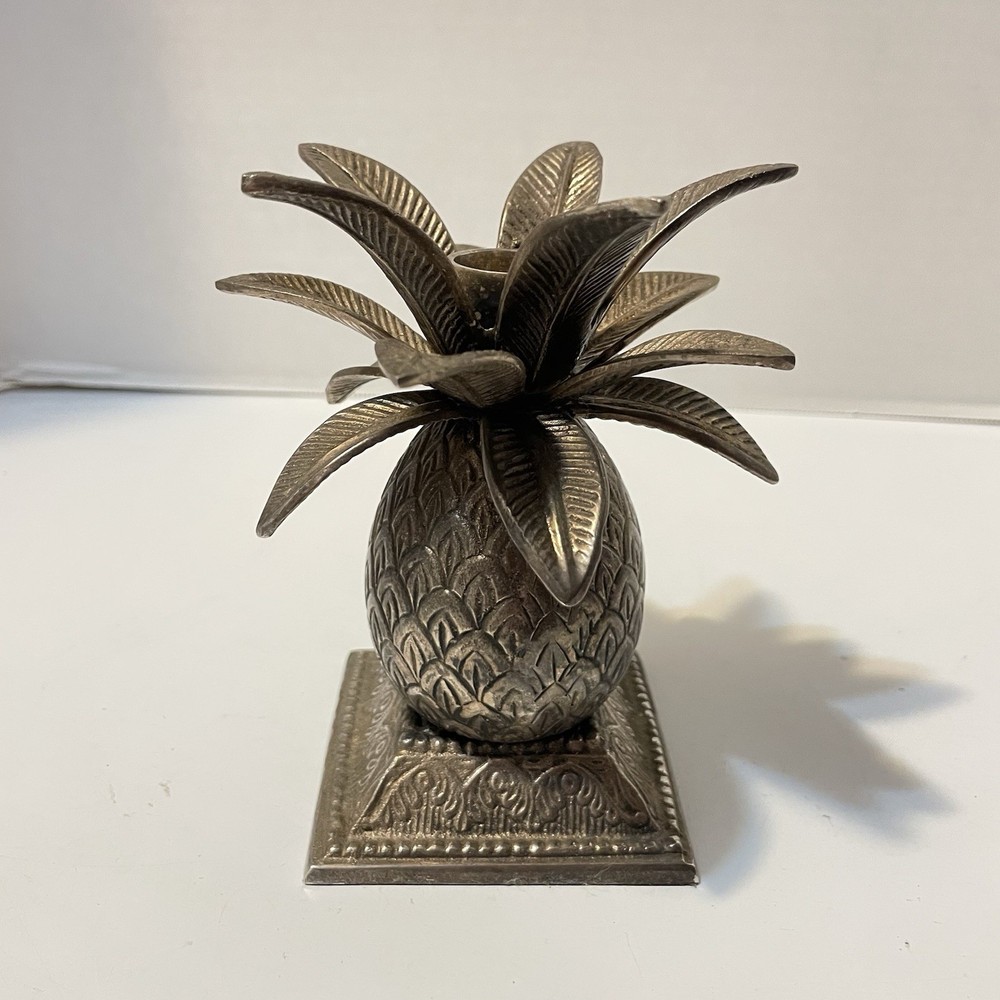Vintage Godinger Silverplate Pineapple Tapered Candle Holder Single