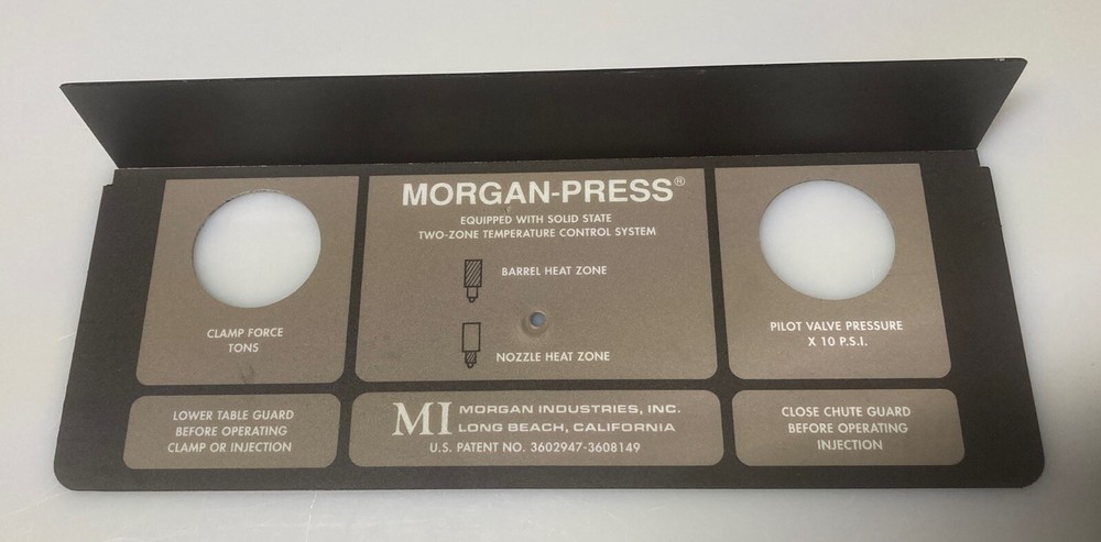 Morgan Ind. Injection Molding Press Upper Panel