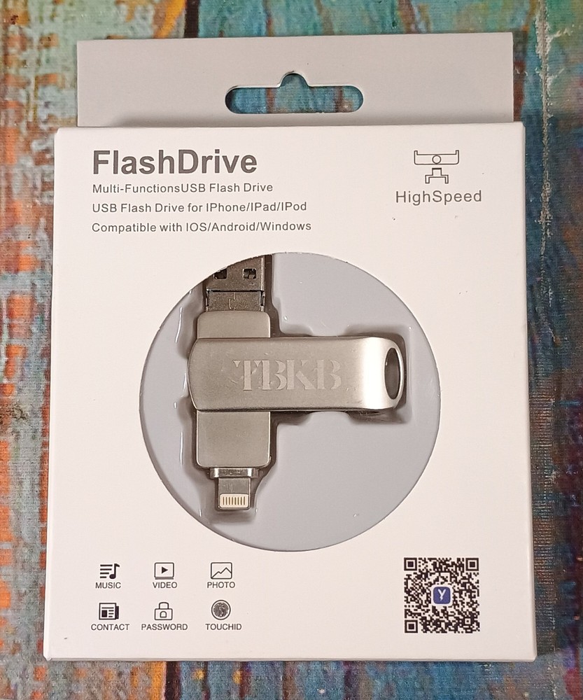 TBKB Flash Drive - 128GB USB Flash Drive for iPhone/iPad - SILVER