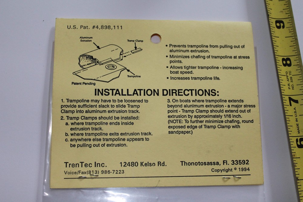 Hobie Cat TrenTec Tramp Clamp