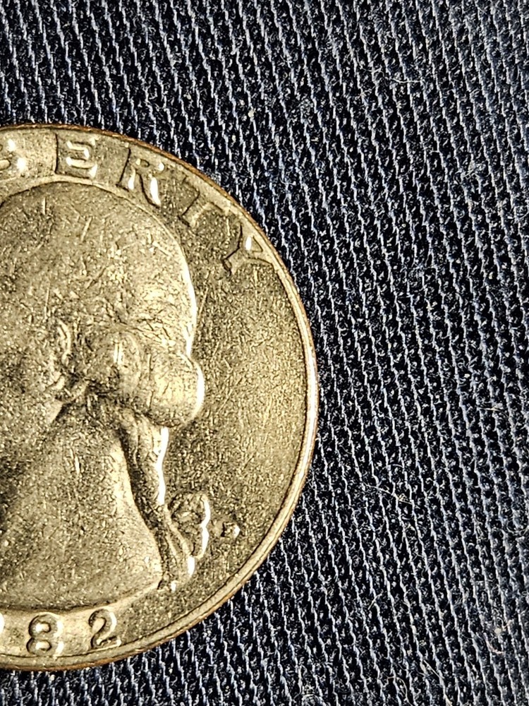 1982 D Quarter Errors Filled In Mint Mark, Letters On Rim, " In Cod We Trust" DD