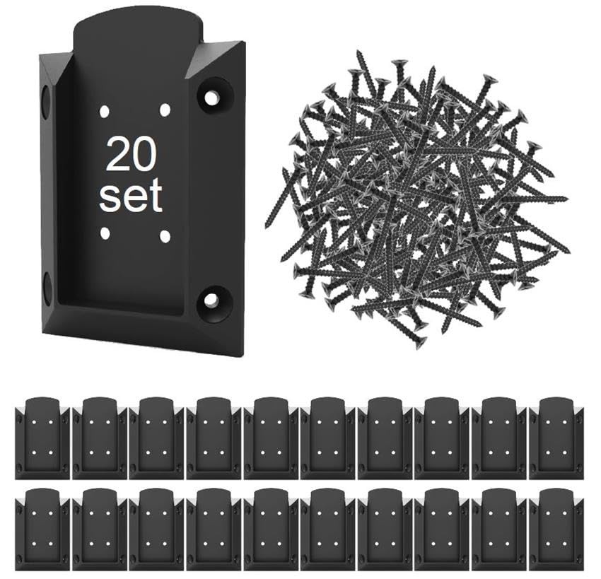 KASTFORCE 20pc Nylon Deck Railing Brackets Connectors with 160pcs RustFree Sc...