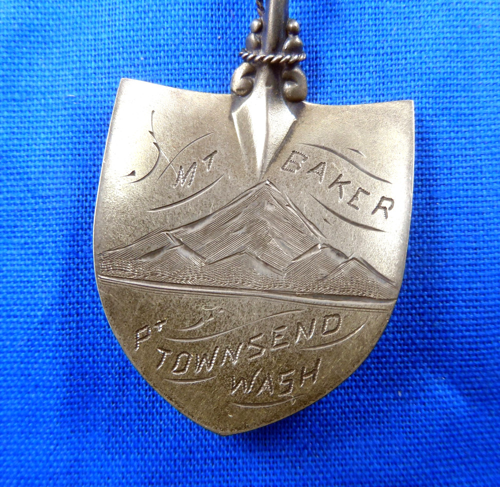 Mount Baker Townsend Washington Wire Wrap Antique Sterling Silver Souvenir Spoon