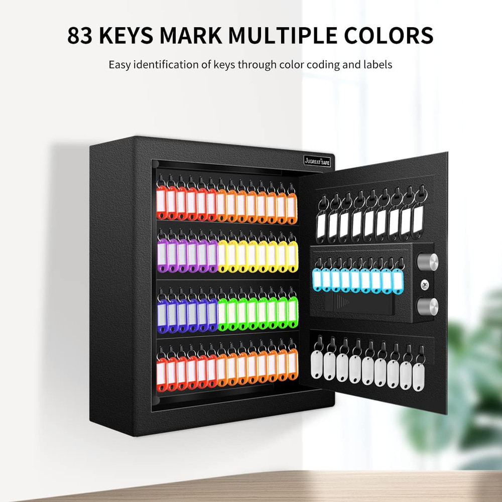 JUGREAT 80 Keys Cabinet with Sensor Light,Electronic Key Safe,Pin Code Keyless S