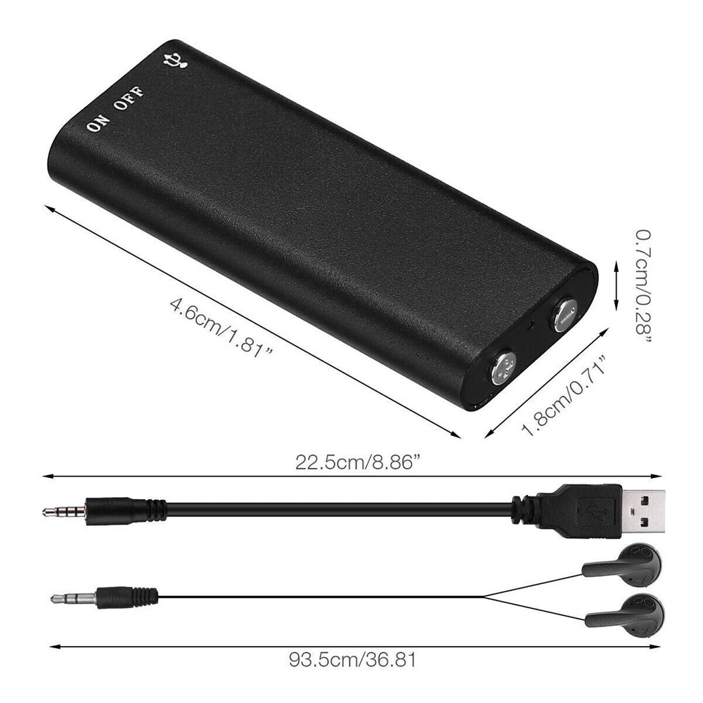 Dual Function 16GB Audio Recorder Mini Size Hidden MP3 & Udisk Office record US