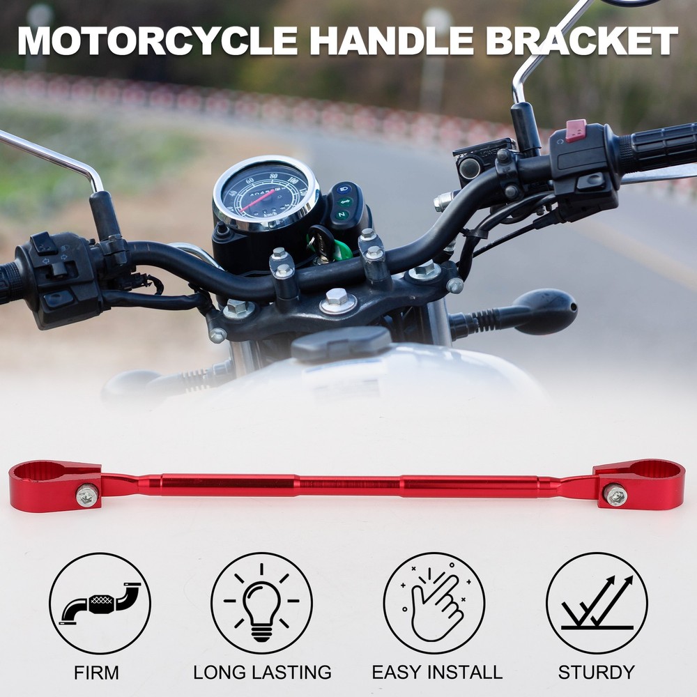 Motorcycle Handle Bracket Adjustable Handlebars Motor Bike Handlebar Red 1 Pcs