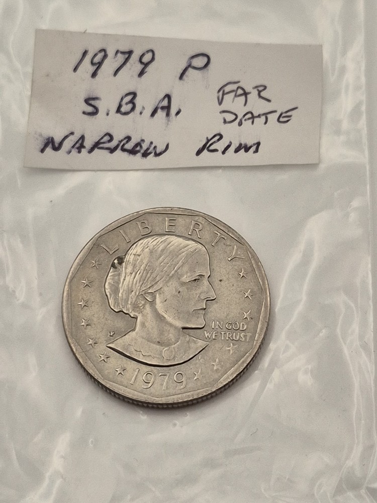 1979 Susan B. Anthony Dollar P Mint Narrow Rim/Far Date