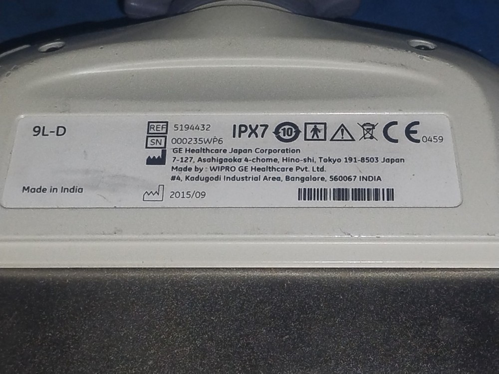 GE 9L-D Wideband Linear Array Ultrasound Transducer. 2015