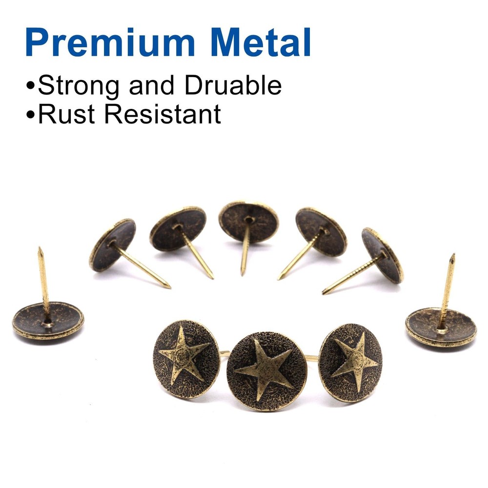 100pcs Upholstery Tacks, Decorative Nails Thumb Tacks Round Metal Upholstery ...