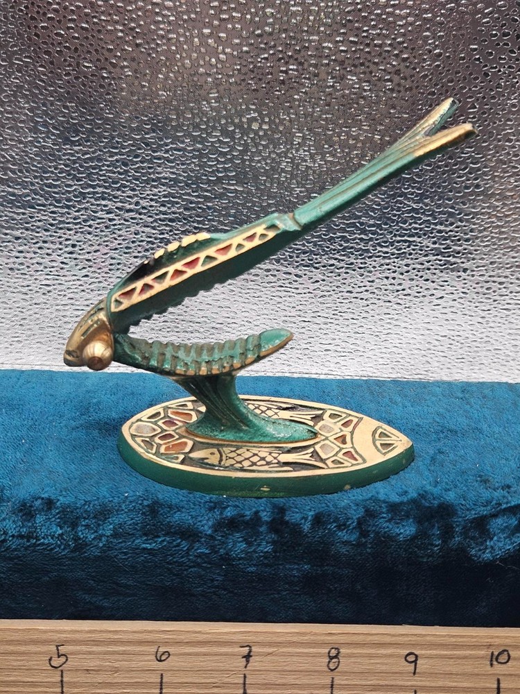 Vintage Fish Shaped Tabletop Brass Nutcracker , Made in Israel