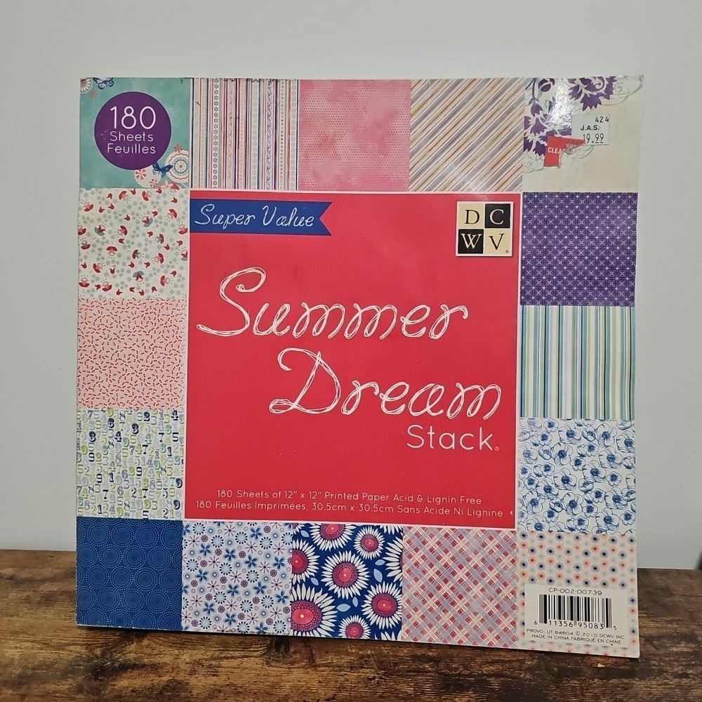 DCWV Patterned Paper 12X12  Summer Dreams Stacks Crafts