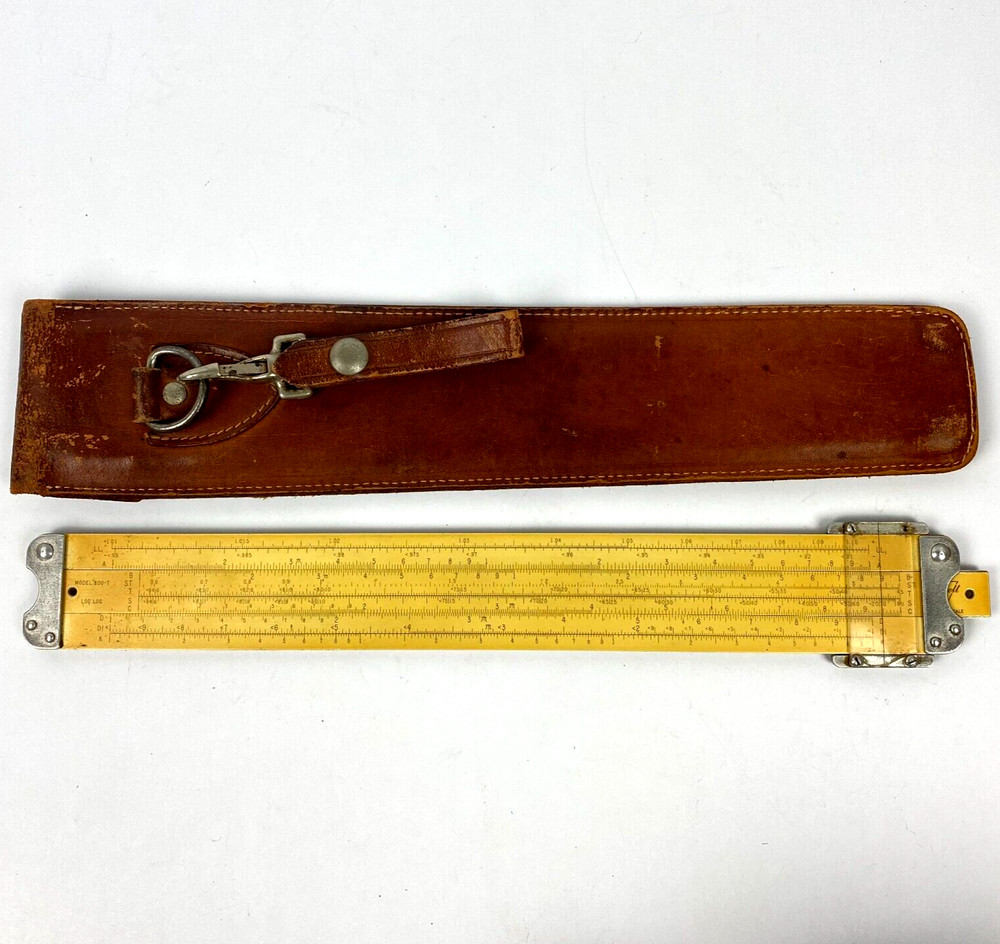 Drafting Slide Ruler 800-T Pickett Synchro Scale w Leather Case Engineering VTG