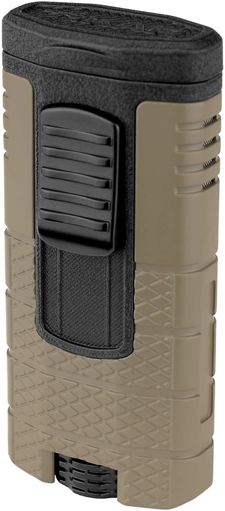 Xikar Tactical Triple Jet Flame Lighter, High Performance, Tan and Black