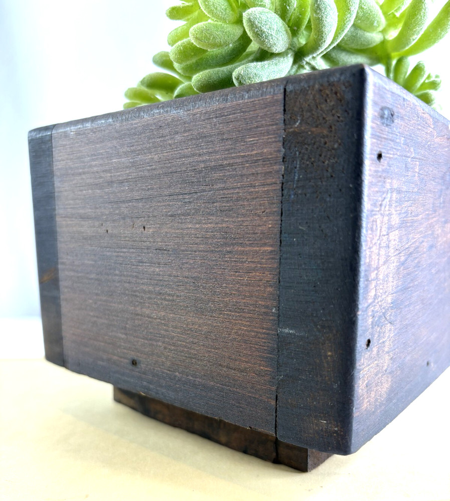 MCM Small Square Brown Wood Planter 5 x 5"