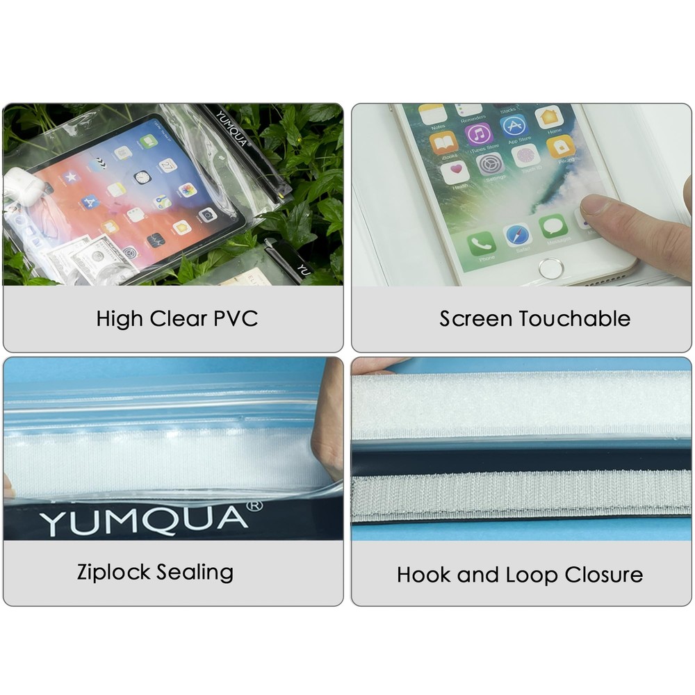 Waterproof Bags Large Size 3 Pack Clear Watertight Pouch Holder for Document ...