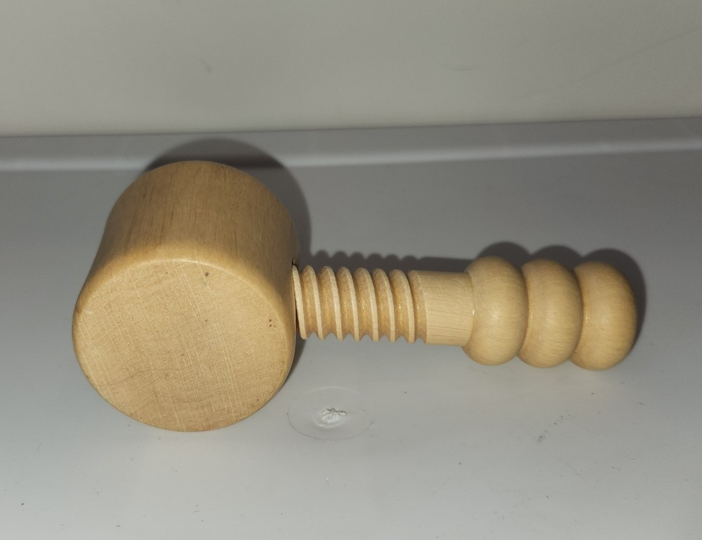 Vintage Wooden Screw Nutcracker Manual Rustic Traditional