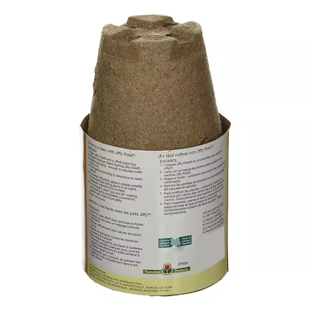 4 In. round Peat Pots Seed Starter Kit (6-Pack)
