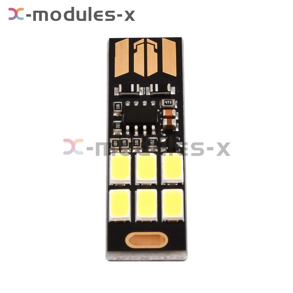 5* Mini Portable USB 6LED Light Touch Sensor Dimmable Night Light Module