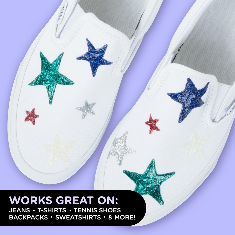 Glitter Puff Paint Pack, Permanent Multi-Surface Craft Paint for Drawing, Mar...