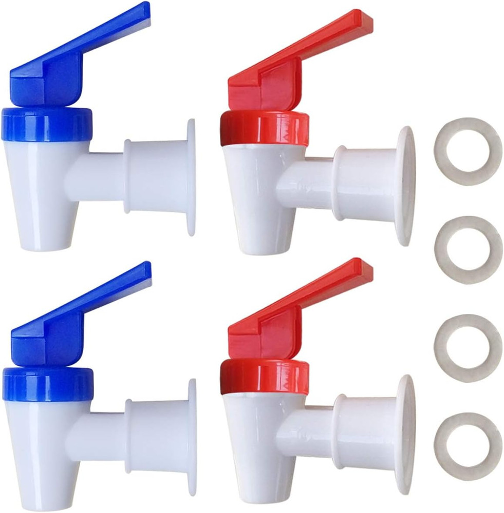 Replacement Cooler Faucet - 2 Blue and 2 Red Water Dispenser Tap Set - Internal
