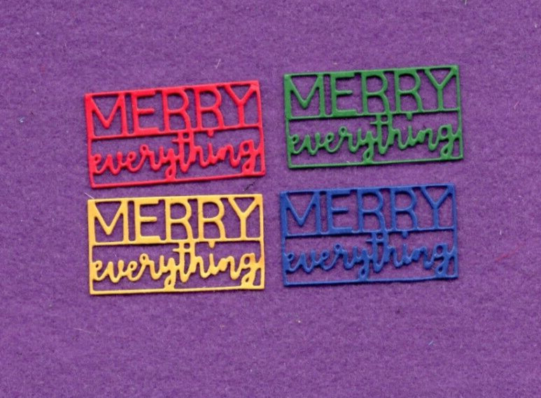 MERRY EVERYTHING die cuts scrapbook cards