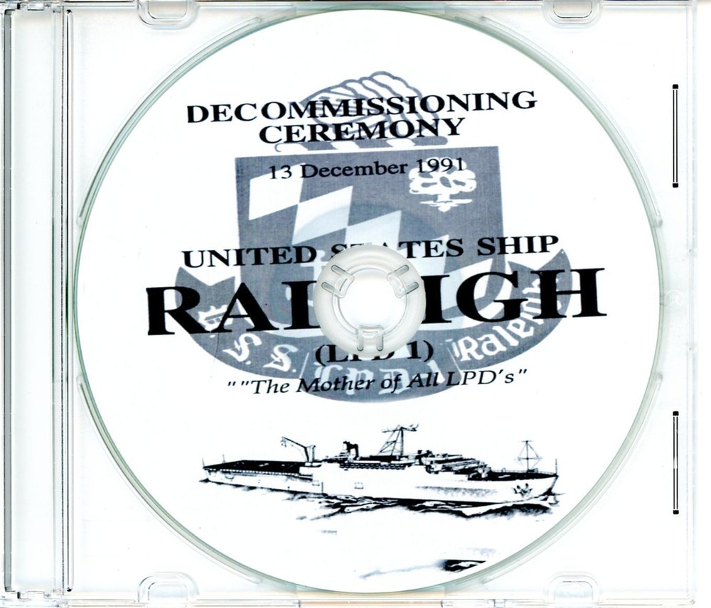 USS Raleigh LPD 1 Decommissioning Program 1991 on CD Navy