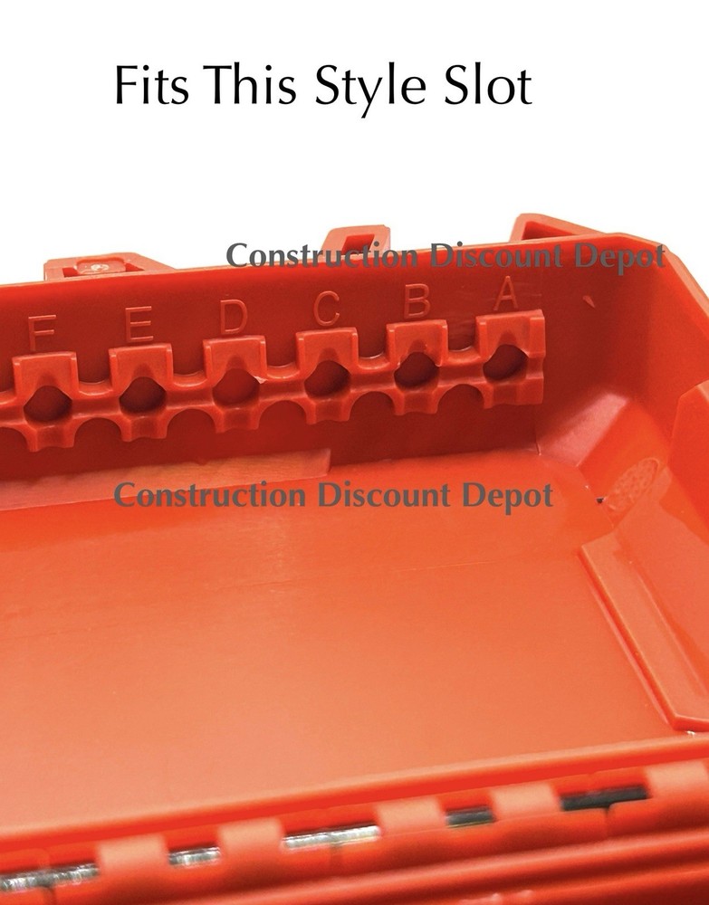 Extended Capacity 4 Pack Milwaukee Bit Rail Row Holder 1" And 2" Hex Drill Bits