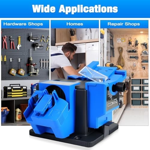 3-in-1 Electric Drill Bit Sharpener & Knife Sharpener Machine, Adjustable Angles