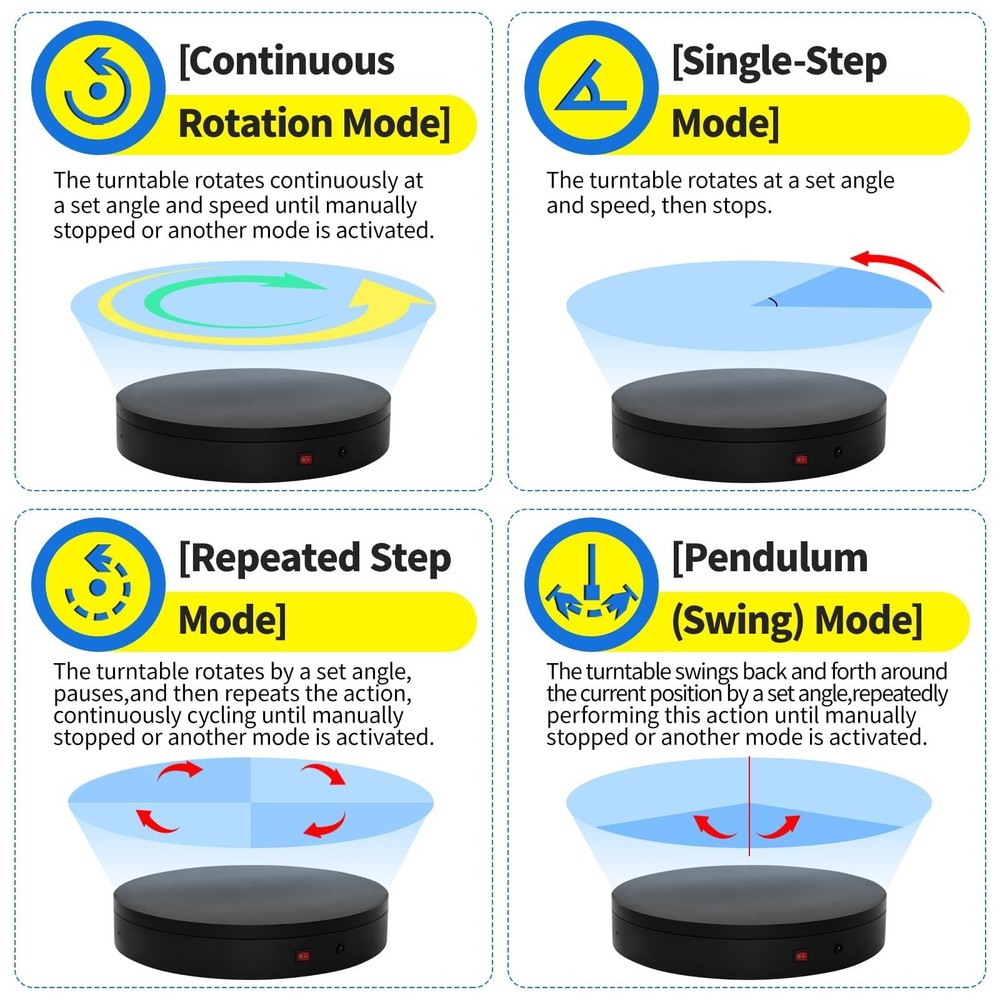 Remote Motorized Electric Turntable Rotating Display Stand Spinning Rotating