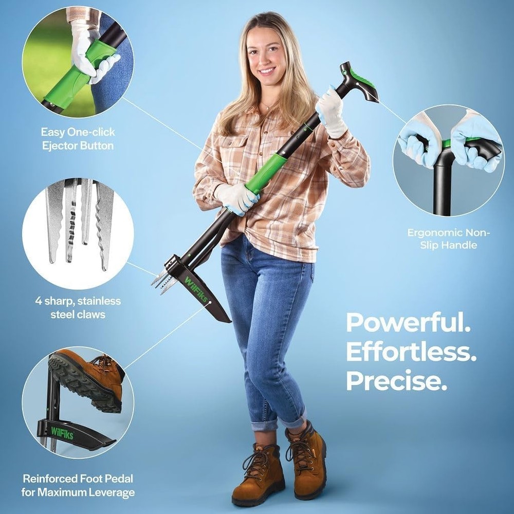 Weed Puller Tool with Long Adjustable Handle 36", 40", & 45", Quick-Release W...