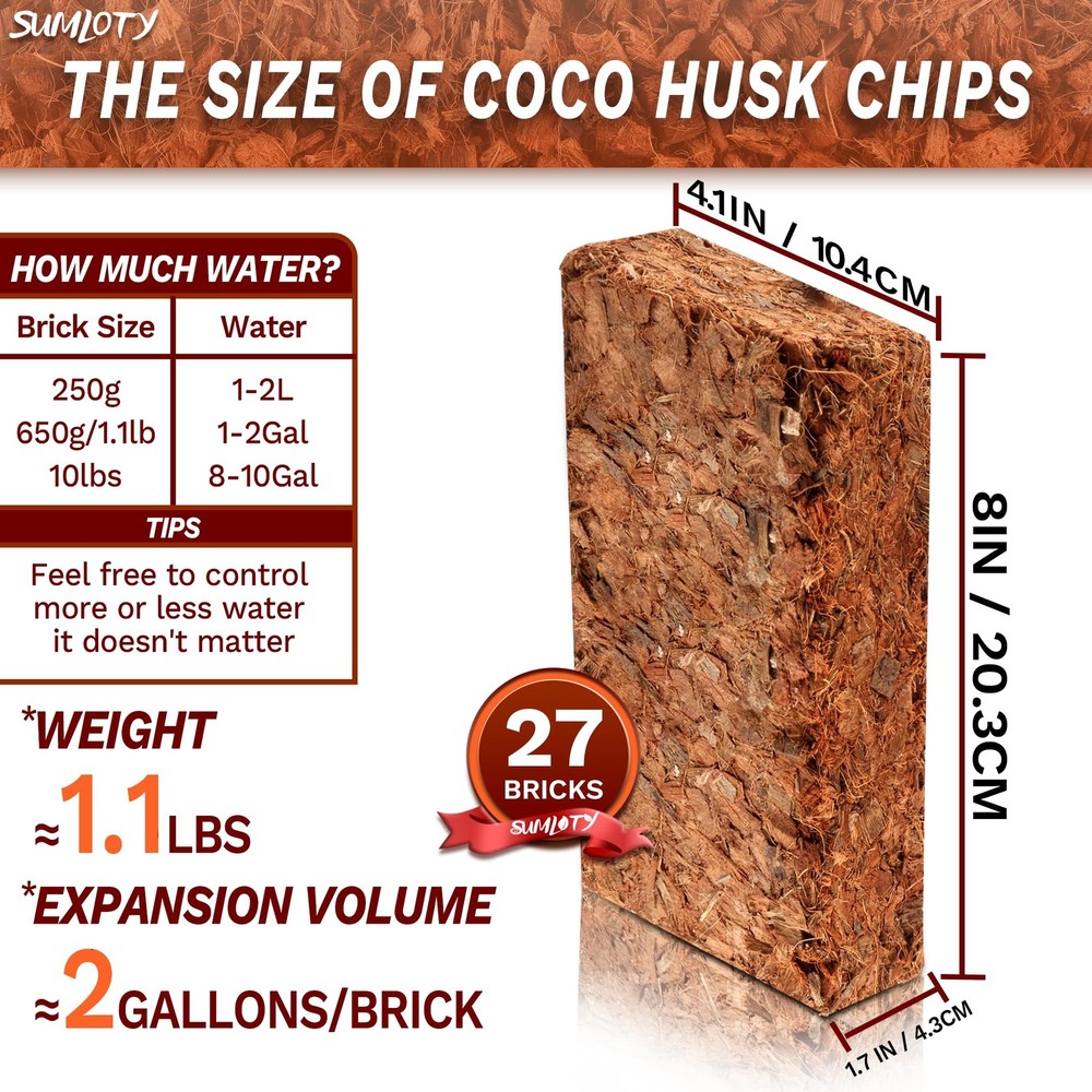 New Best Coco Husk -27PACK Organic Coconut Chips with Low EC & PH Balanced High
