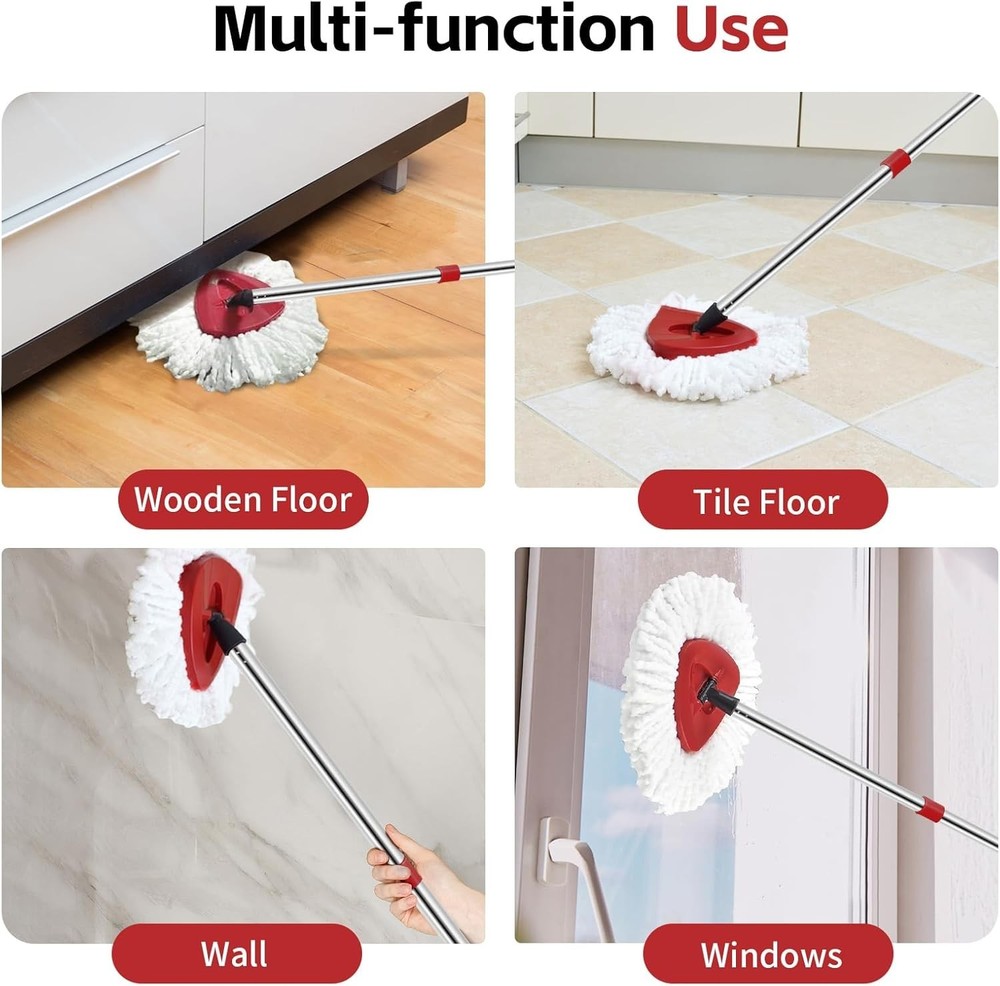Spin Mop Replace Head, Base, Handle Compatible with O Cedar EasyWring Microfi...