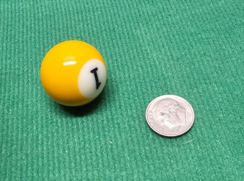 Replacement Mini Billiards Pool Ball 1" Ball Number #1 Solid Yellow Tiny