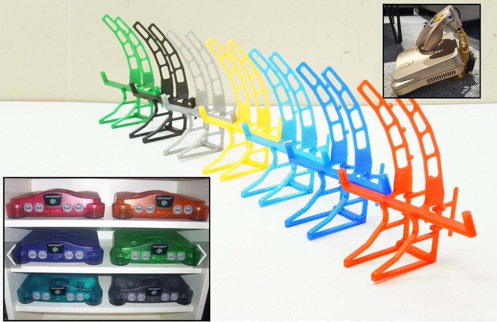 Multi-Color Console Display Stand w/ Floating Controller Mount Nintendo 64 N64