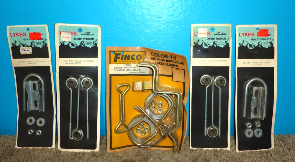 Lot Antenna Mast Cable Mounting Hardware NOS Sealed